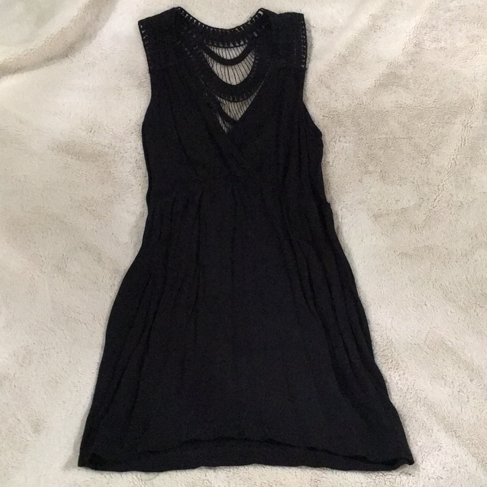 Black V-Neck  Dress with Beautiful Back Detail